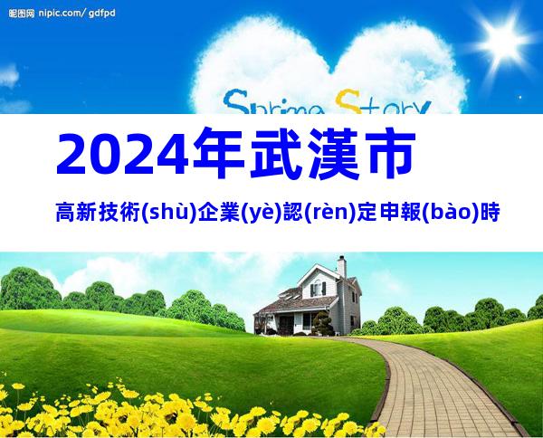 2024年武漢市高新技術(shù)企業(yè)認(rèn)定申報(bào)時(shí)間、對(duì)象及流程
